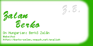 zalan berko business card